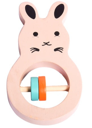 Wooden Baby Rattle - Bunny